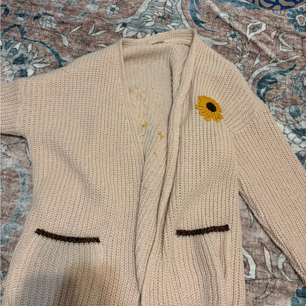 Mello Embroidered Sunflower Cardigan Medium View 5